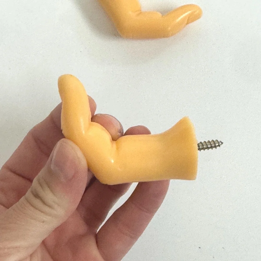 Vintage plastic wall screw mount hook sets